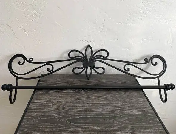 Black Wrought Iron Towel Bar/Holder