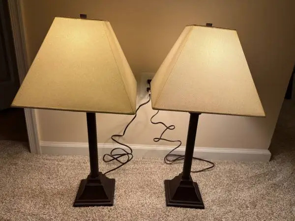 2 Matching Brown 26” Table Lamps