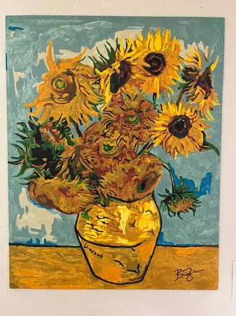 SUNFLOWERS real acrylic painting