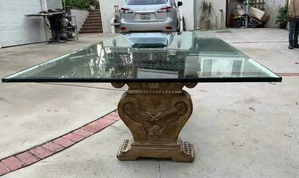 Glass top 3/4” with beautiful custome  base