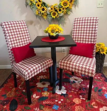 Apartment Size Black Table and two NEW Chairs