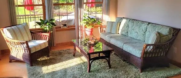 RATTAN SOFA, CHAIR, TABLE SET