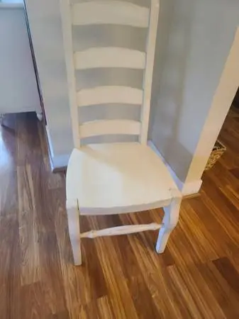 Distressed White Ladderback Dining Chair - Farmhouse Style best offer