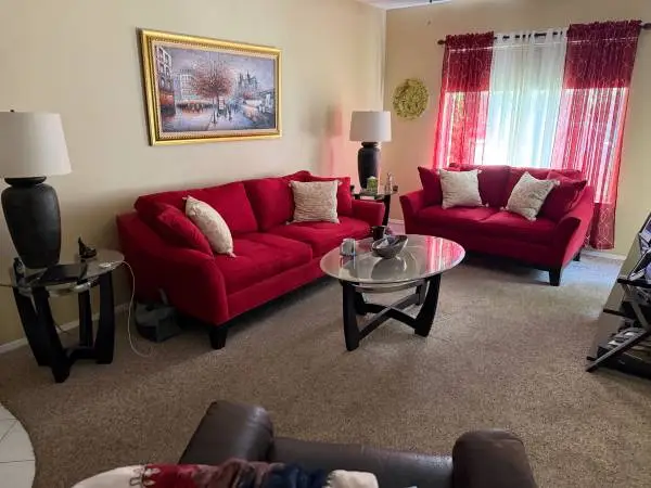 Red Sofa and Loveseat Set