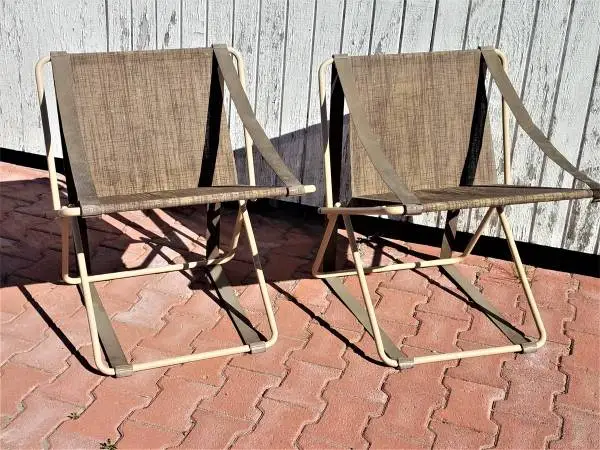Rare Collectible Brown Jordan Cricket  Folding  Chairs.