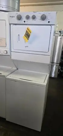 NEW WHIRLPOOL ELECTRIC STACKED 1 PEICE WASHER N DRYER LAUNDRY CENTER