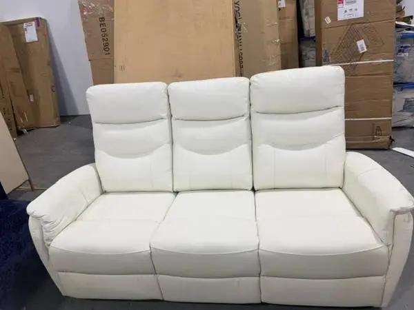 Latitude Run Viradis Genuine Leather Recliner Couch 3 Seater Sofa