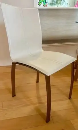 Modern White Faux Leather Chairs