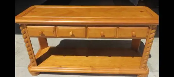 Farmhouse Vintage Pine Sofa Wall Table