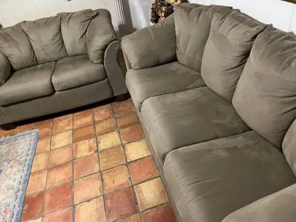 Excellent Condition Beautiful faux suede  Couch & Love Seat
