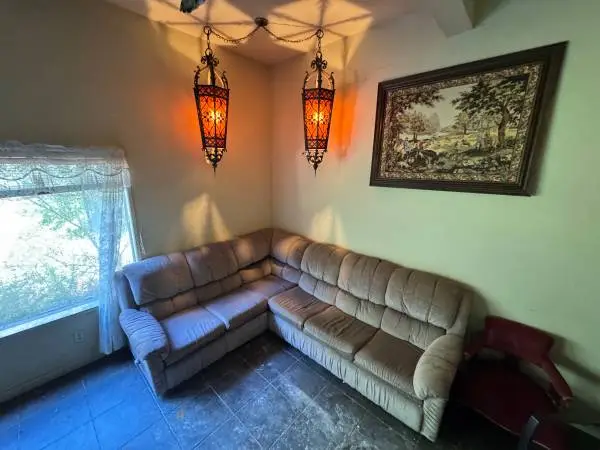 Large reclining sofa and pull out sofa bed