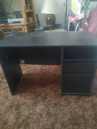 Large Black Wood Desk
