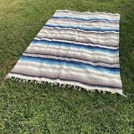 Baja-style stripe textile serape/blanket/rug