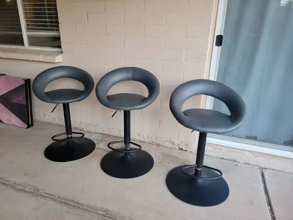Stools adjustable height, set of 3