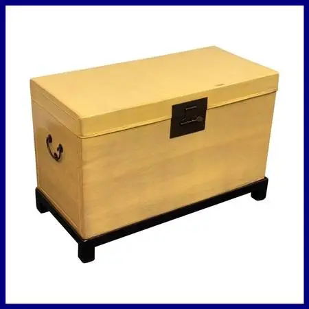 Chinese Lift-top Yellow Leather Trunk