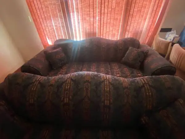 2 large sofas and great shape each 7 1/2 foot long No disappointments