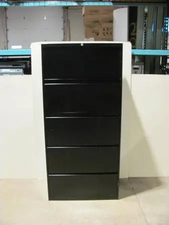 Steelcase 30 wide lateral 5 drawer metal file cabinet w/LOCK and KEY