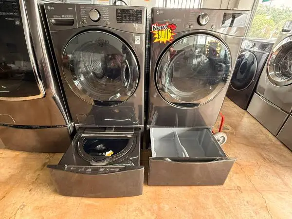 Used Tall Black LG Washer and Dryer