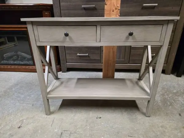 Gray Rustic Hallway Accent Table