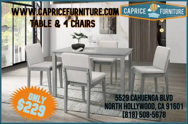 wood 5pc dining set www.capricefurniture.com