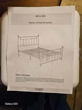 King Size Bed brass