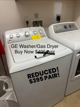 Wine Fridge, Stainless Refrigerator, Washer & Gas Dryer