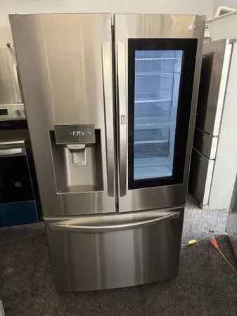 LG stainless steel French doors refrigerator and bottom freezer