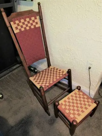Antique Rocking Chair with Stool