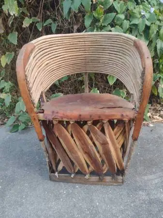 NATURAL LEATHER AND CEDAR CHAIR