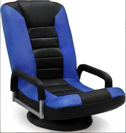 2 like-new blue and black gaming chairs