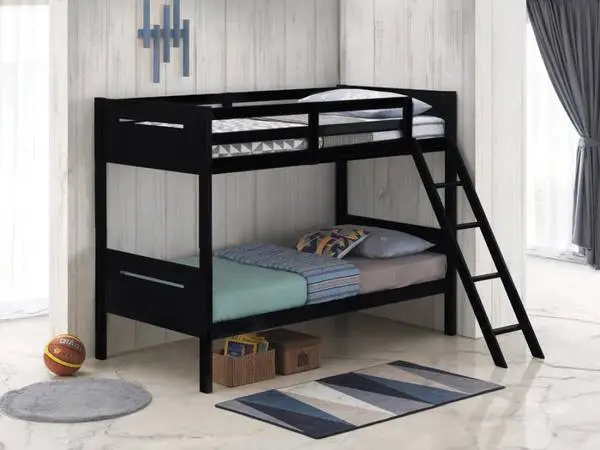 New Solid Wood Bunk Bed Frame in stock in Black or Gray or White