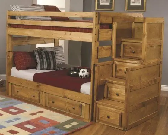 Solid Wood Bunkbed/loft bed with Staircase Drawers
