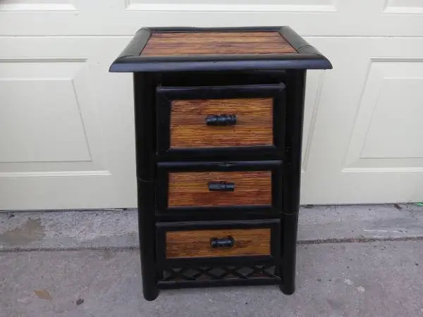 RATTAN / BAMBOO SMALL CABINET, NIGHTSTAND