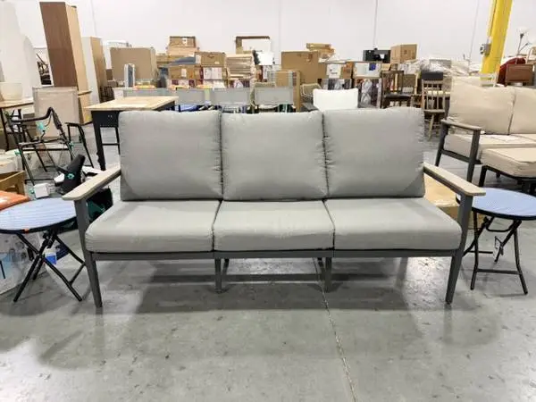 Hanover 80 Outdoor Patio 3 Seater Sofa Canvas Granite Gray Brand New