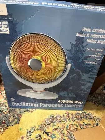 New parabolic electric heater in box