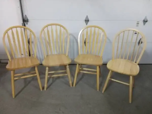 Dining chairs (4) & (1) wooden chair