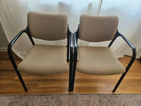 Set of 2 Herman Miller Aside Stacking Guest Chairs made in USA