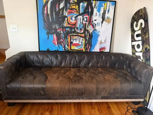 Tuft vintage leather sofa