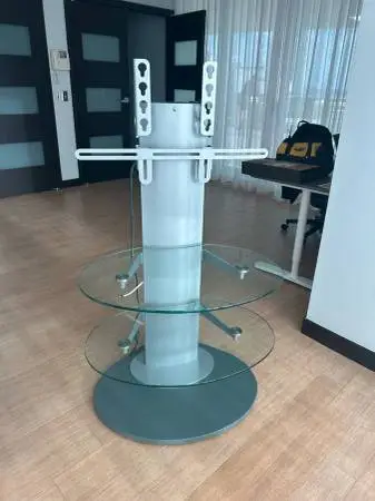 TV Stand with Glass Shelves BDI Vista