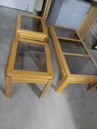 Coffee Table & 2 End Tables - Light wood color