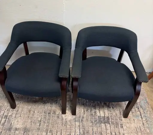 Nice PAIR Blue Banker Chair