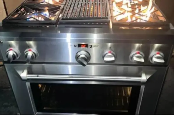 GE Monogram Stainless Dual Fuel 36” Range/48” Fridge/Hood 36”