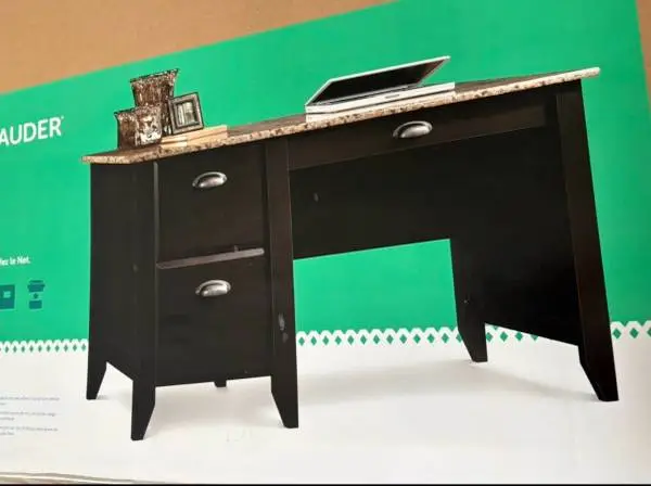 New Black Jamocha Wood & Granite top desk!