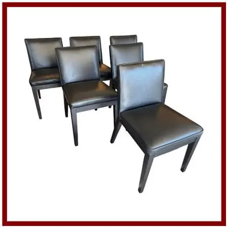 Room & Board Marie Leather Dining Chairs, Set Of Six