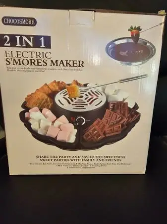 New Chocosmore - 2 In 1 Electric S‘mores and Chocolate Fondue Maker