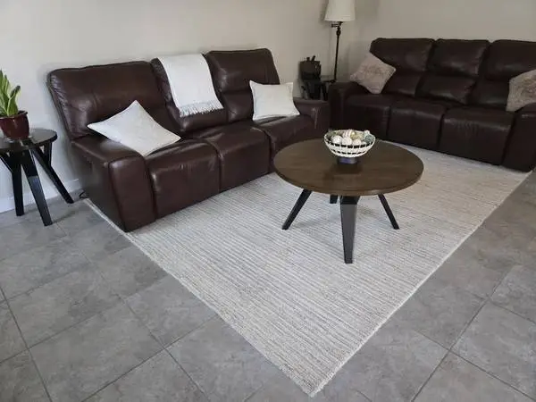2- 86 All Leather Sofas & Coffee & End Tables