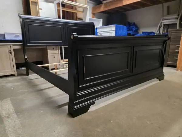 Modern Black King Size Sleigh Bed Frame
