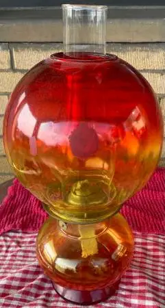Red Kerosene Hurricane Lamp