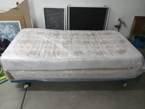 Twin Mattress, box springs and frame - very good condition