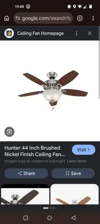 Hunter Ceiling Fan with Light Fixture